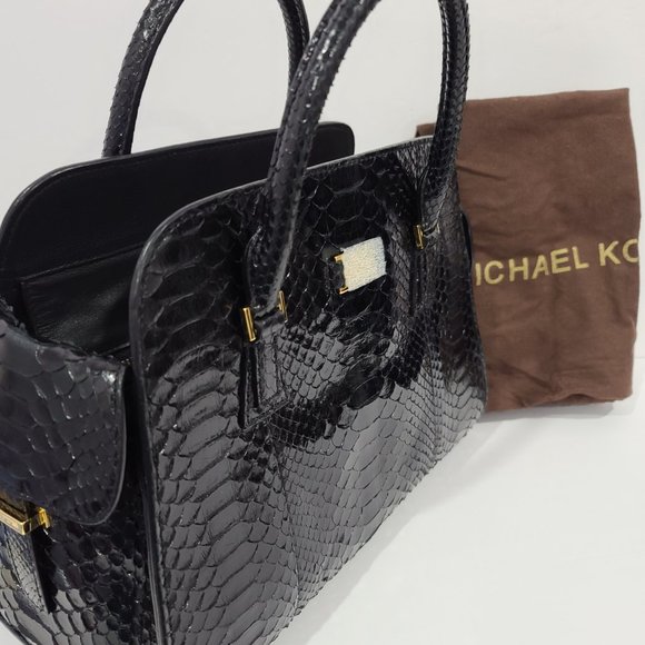 MK RUNWAY COLLECTION ✅ Michael Kors Runway GIA PYTHON SATCHEL ⭐ NWT's - Picture 1 of 16
